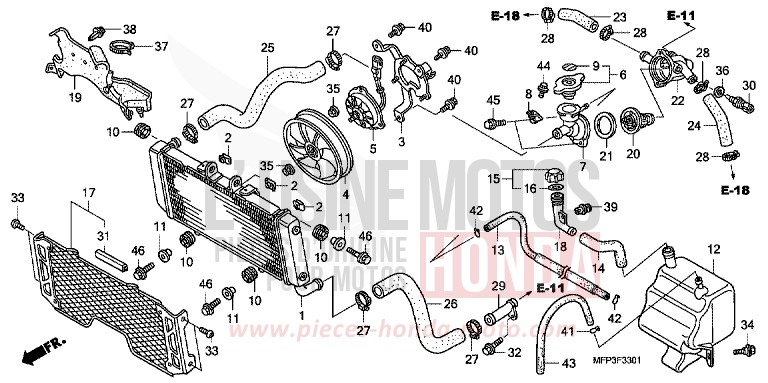 RADIATEUR (CB1300A/CB1300SA) for CB1300 Super Bold'or PEARL SUNBEAM WHITE (NHA66DF) from 2009
